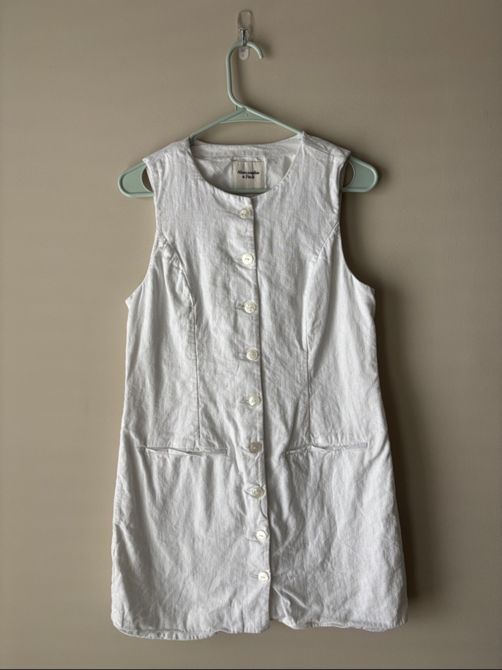Abercrombie & Fitch White Button-Up dress